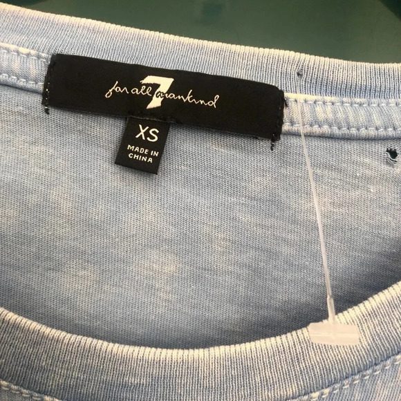 NWT 7 FOR ALL MANKIND DISTRESSED OVERSIZED TEE - Picture 5 of 8